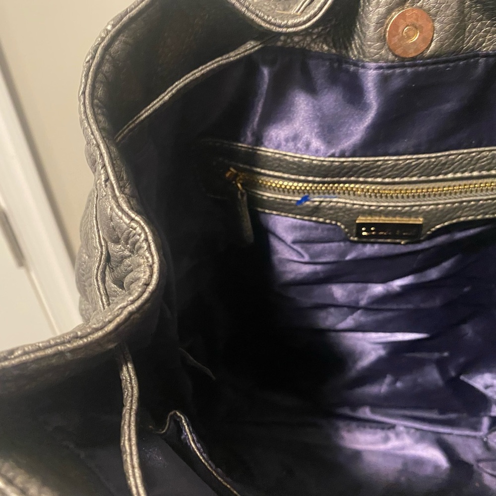 Luxe Grey Quilted Drawstring Bucket Back Pack - image 5